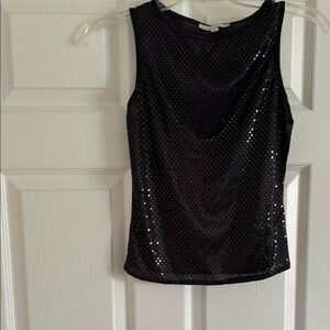 Black Sequin Sleeveless Top
